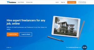 A picture of the freelance programming platform Freelancer.com's homepage image