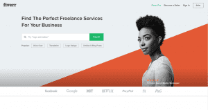 A picture of the freelance programming platform Fivver.com's Homepage