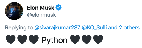 Elon Musk Python tweet